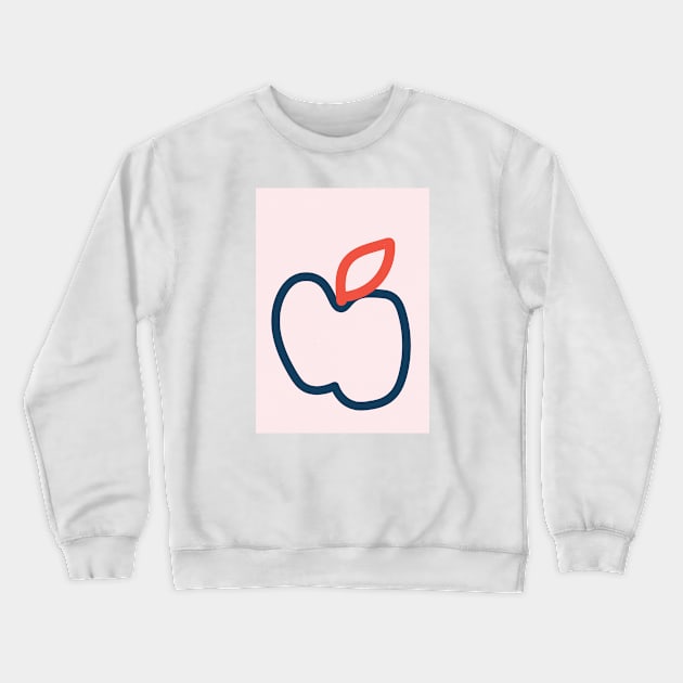 Apple Minimal Lines, Nursery Decor Crewneck Sweatshirt by Colorable